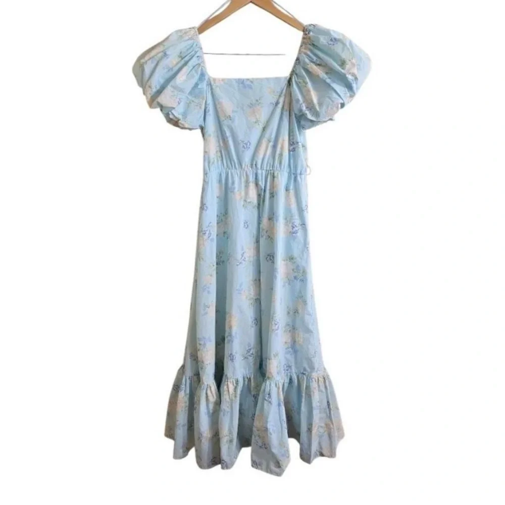 Love shack fancy puff sleeve floral maxi  dress - Picture 4 of 8